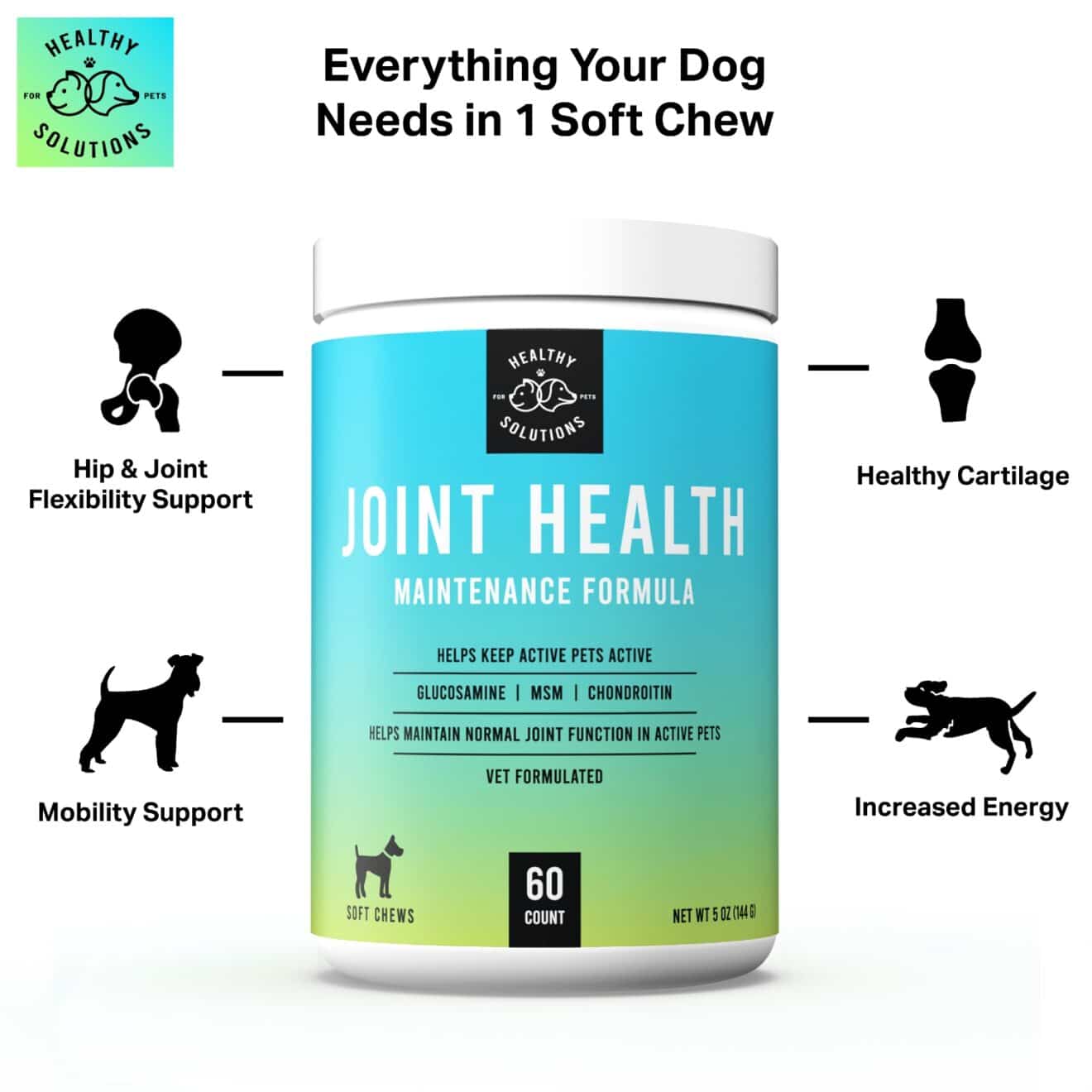 Hip & Joint Daily Supplement Soft Chews for Dogs and Cats Healthy